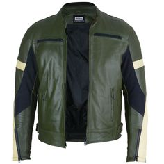 Buy Ryan Green Leather Motorcycle Jacket Made of Cowhide Leather. Free Shipping in USA, UK, Canada, Australia & Worldwide With Custom Made to Measure Option. Genuine Leather Motorcycle Jacket Made of high quality Grade-A Cow Leather Color : Dark Green Lining : Polyester Protective Armors : Included Fitted Moto Leather Jacket For Outdoor, Fitted Biker Leather Jacket For Outdoor, Moto Leather Biker Jacket For Outdoor, Fitted Leather Biker Jacket For Outdoor, Green Moto Leather Jacket With Long Sleeves, Fitted Moto Biker Jacket In Green, Green Biker Leather Jacket With Zipper, Green Biker Leather Jacket With Zipper Closure, Fitted Green Moto Biker Jacket