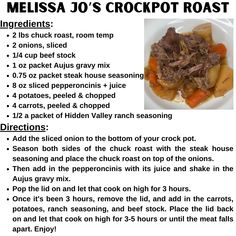 a recipe for crockpot roast with instructions