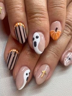 Oct 11, 2022 - This Pin was discovered by Onthy. Discover (and save!) your own Pins on Pinterest Pumpkin And Ghost Nails, Boo Nails, Halloween Ghost Nails, Ghost Nail Art, Ghost Nail, Ghost Nails, Black Halloween Nails, Holloween Nails, Halloween Nails Easy