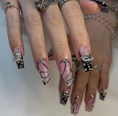 Nail Charm Designs, Cute Acrylic Nail Designs, Minimalist Nails