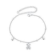 PRICES MAY VARY. 💕【925 STERLING SILVER】: The unique cute teddy bear charm bracelet is made of high quality 925 sterling silver. Hypoallergenic, this adjustable bracelet is nickel free, lead free, cadmium free, safe for sensitive skin and not easily break, tarnish, fade. 💕【UNIQUE DESIGN】: The fashion dainty sterling silver bracelet design with adorable bear and little heart, sparkles in the sun, perfect fit for your wrist. This sterling silver teddy bear bracelet will bring you a lot of attenti Cat Charm Bracelet, Bear Bracelet, Great Gifts For Women, Bracelet Design, Silver Chain Bracelet, 925 Sterling Silver Chain, Cute Bear, Cute Bears, Heart Charm Bracelet