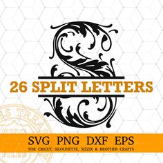 the 25 split letters svg dxf files