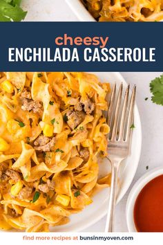 this cheesy enchilada casserole is loaded with ground beef and cheese