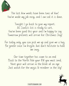 an elf's letter to santa claus from his elves in wonderland christmas caroling