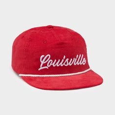 We referenced our favorite vintage hat designs and styles to create this simple – yet statement – corduroy Louisville hat. Featuring the comfort of a dad hat and the structure of a snapback, this is a classic, cool Cards cap. Each corduroy hat is adjustable, and size ranges from cap sizes 7 to 7 3/4 (56 to 62 cm). Hats are 8cm from the top of the bill to the point of the crown. Corduroy Snapback Hat For Streetwear With Curved Brim, Corduroy Flat Brim Baseball Cap For Streetwear, Adjustable Corduroy Trucker Hat With Flat Brim, Corduroy Flat Bill Baseball Cap For Streetwear, Corduroy Snapback Hat For Streetwear, Corduroy Flat Bill Hat For Streetwear, Flat Bill Corduroy Hat For Streetwear, Adjustable Ribbed Cap, Corduroy Trucker Hat With Curved Brim For Streetwear