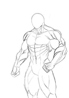 a drawing of a man's torso and arms