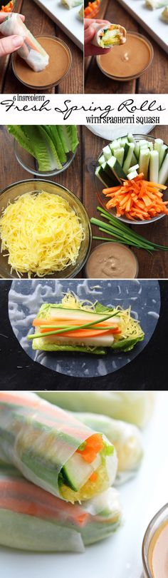 there are many different types of food on the plates and in bowls, including carrots, celery, noodles, and other veggies