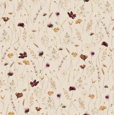 a floral wallpaper with many flowers and leaves on the back ground, all in shades of beige