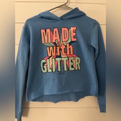 Justice Hoodies - Great Shape Some Never Worn - All Size 10 Cute Hooded Top With Graphic Print, Casual Cozy Fit Blue Top, Playful Blue Hoodie With Long Sleeves, Playful Blue Long Sleeve Hoodie, Blue Long Sleeve Playful Hoodie, Fun Long Sleeve Cotton Hoodie, Blue Hoodie Tops For Winter, Blue Hoodie For Winter, Trendy Blue Cozy Fit Tops