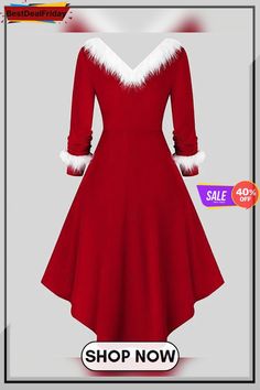 Christmas Solid Long Sleeves A Line Elegant Gown Princess Dress P531901 Red A-line Christmas Dress, Elegant A-line Christmas Dress, Red Long Sleeve Holiday Dress For Christmas, Fitted V-neck Christmas Dress, Festive Holiday V-neck Dress, Festive Long Sleeve Holiday Dress For Christmas, Long Sleeve Holiday Dress For Christmas Party, Festive Long Sleeve Christmas Holiday Dress, Elegant Long Sleeve Christmas Dresses