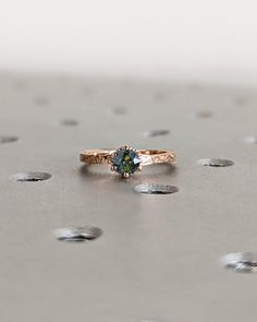 a close up of a ring on a table