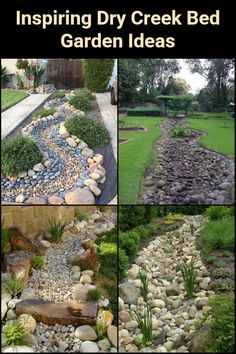 several pictures of different types of rocks and plants in the garden with text overlaying them