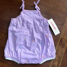 Carter's 6 Mos Lavender Sunsuit Nwt Purple Cotton Jumpsuits And Rompers For Summer, Purple Cotton Bubble Romper For Spring, Sleeveless Purple Bubble Romper For Spring, Spring Sleeveless Purple Bubble Romper, Spring Purple Sleeveless Bubble Romper, Summer Purple Playwear For Babies, Cute Purple Bubble Romper For Spring, Lavender Casual Jumpsuits And Rompers For Spring, Casual Lavender Jumpsuits And Rompers For Spring