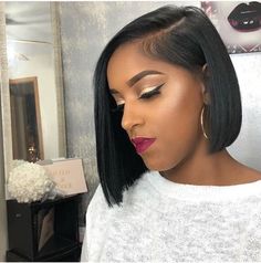 Bob Cuts For Black Women, Longbob Hair, Cute Bob Haircuts, Short Bob Cuts, Bob Cut Wigs, Bob Cuts, Relaxed Hair, Girl Short Hair, Braids For Black Hair