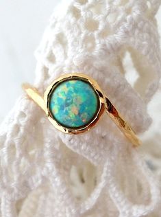 Opal ring, Mint Opal ring, Gemstone ring, Gold ring, Silver ring, Mint stone ring, October birthston Adjustable 14k Gold Rings With Round Stone, Opal Birthstone Ring As A Gift, Adjustable 14k Gold Opal Birthstone Ring, Adjustable Opal Ring Birthstone With Round Stone, Stackable Opal Birthstone Ring For Promise, Stackable Opal Birthstone Promise Ring, Dainty Opal Ring With Birthstone In Round Band, Opal Stackable Rings With Birthstone For Promise, Adjustable Round Midi Rings With Bezel Setting