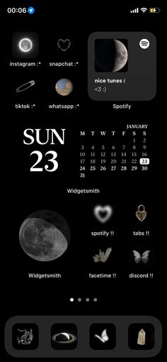 an iphone screen showing the date and time for sun 23, which is on display