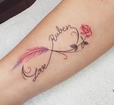 a tattoo with the word fallen love written on it