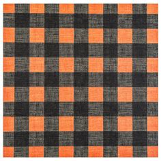 an orange and black checkered fabric