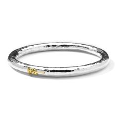 This 925 silver bangle is crafted by hand in Italy. Its thick profile and hand-hammered surface create a luminous piece that is striking alone, while its light weight allows you to add it to your favorite stack of bangles and wear it all day and into the evening. It's beauty is enhanced by the 18K gold plate, bearing Ippolita's unmistakable signature.• 925 E.F. Sterling Silver• Features 18K Gold IPPOLITA Signature • Excluded from promotion Ippolita Jewelry, Classic Bangles, Hinged Ring, Hammered Bangles, Bangles Jewelry Designs, Long Chain Necklace, Engagement Ring Guide, Teardrop Necklace, Sterling Silver Bangles