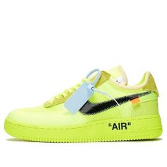 Off-White x Air Force 1 Low 'Volt' features an all-volt upper with white laces and an jade swoosh, complete with the orange tab, Nike branding on the tongue, and now-iconic red ziptie that Virgil Abloh‘s sneaker designs have become famous for. The heel is made of Volt suede, and the midsole is also done up in the same bright volt except for the black “Air” branding on the lateral side of the heel. SKU: AO4606-700 Release Date: Dec 19, 2021 Color: AO4606-700 (AF1/SNKR/Unisex/Crossover/Fluorescent) Modern Yellow Custom Sneakers For Sports, Modern Custom Yellow Sneakers For Sports, White Air Force 1, White Air Forces, Nike Branding, Off White Shoes, Zip Ties, Air Force 1 Low, Virgil Abloh