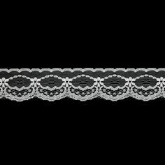 a black and white lace border on a black background