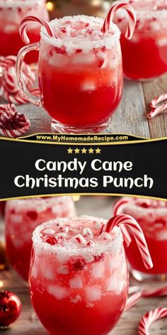 Candy Cane Christmas Punch - A Festive Holiday Drink Ginger Ale Punch, Pineapple Lemonade Punch, Homemade Butterbeer, Festive Holiday Drinks, Cranberry Drinks, Lemonade Punch, Peppermint Syrup, Pineapple Christmas, Flavored Water Recipes