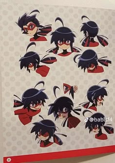 an image of anime character stickers on the wall