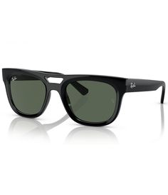 From Ray-Ban&#x2C; the Unisex Phil 54mm Square Sunglasses feature:Square frameApprox. 54mm square sunglasses lensPlastic lensStandard plastic frameRx ableNon-polarized Imported. Ray Ban Sunglasses Square, Ray Ban Black Sunglasses, Black Sunglasses Ray Bans, Black Square-faced Sunglasses For The Beach, Black Sunglasses Square, Black Rectangular Shield Sunglasses With Anti-reflective Coating, Eyewear Womens, Eyewear Sunglasses, Square Sunglasses