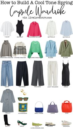 Cool Tone Palette, Toned Spring, Capsule Wardrobe How To Build A, Over 40 Fashion, Capsule Wardrobe Women