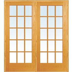 Verona Home Design Wood 2-Panel Natural Interior French Door Opening Width: 60" Interior French Door, Pintu Interior, Interior Closet Doors, French Double Doors, Double Doors Interior, Door Plan, Prehung Doors, Glass Barn Doors, Glass French Doors