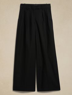 Cruise Wide-Leg Pant | Banana Republic Versatile Cotton Wide Leg Pants For Business Casual, Tailored Cotton Wide Leg Pants, Tailored Full Length Cotton Wide Leg Pants, Tailored Full-length Cotton Wide Leg Pants, High Waist Cotton Chinos For Business Casual, Cotton Wide Leg Pants For Business Casual, Chic Wide Leg Cotton Dress Pants, Solid Color Wide Leg Cotton Pants For Work, Solid Cotton Wide Leg Pants For Work