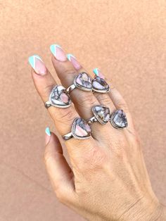 Cute hand-crafted ring made with 925 Sterling Silver, and Peruvian Opal!!! A simple setting really lets the stone steal the moment in this baby! Peruvian Opal, Handcrafted Rings, The Stone, Opal Ring, Opal Rings, Hand Crafted, Opal, Ring Size, 925 Sterling Silver