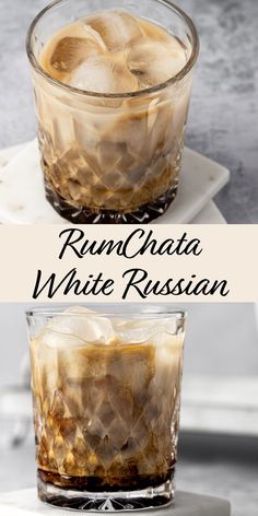 rumchata white russian cocktail in a glass with ice