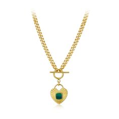 Introducing our Gold Natural Malachite Heart Necklace, a stunning piece that combines elegance with the unique beauty of natural gemstones. This necklace features a heart-shaped malachite pendant, known for its vibrant green hues and distinctive patterns, set in radiant gold. Perfect for those who appreciate sophisticated and meaningful jewelry, it adds a touch of natural charm and luxury to any outfit, making it an ideal accessory for both everyday wear and special occasions. Embrace the beauty of nature with this exquisite malachite heart necklace. Malachite Pendant, Meaningful Jewelry, Unique Beauty, Affordable Jewelry, Vibrant Green, Heart Necklace, Natural Gemstones, Everyday Wear, Statement Necklace