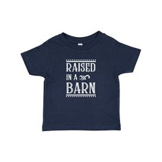 RAISED in a BARN in White Baby T-Shirt. Perfect for those whose heart lies out on the farm! Celebrate country--for horse lovers, ranchers, and anyone who loves country living. Size: 12 Months.  Color: Blue.  Gender: male.  Age Group: infant. Dinosaur First Birthday, Horse Lovers, A Barn, Gift Newborn, On The Farm, Girl T Shirt, Baby T Shirt, Baby Boy Or Girl, Girls Toddler