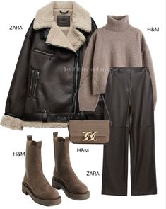 Cute Sweaters For Women, Street Style Women Winter, Winter Outfits Ideas For Women, Warm Outfit, Winter Trousers, Mode Zara, Winter Chic