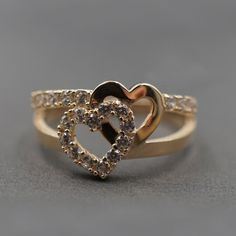 Genuine Moissanite Jewellery Ring Heart Shape, Round Sapphire, Ring Heart, Jun 2023, Gold Anniversary