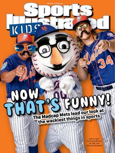 the cover of sports illustrated magazine shows two baseball players with their faces painted like characters