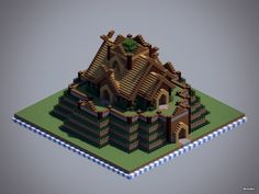 a very large house made out of some sort of bricks and wood, on top of a