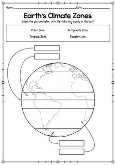 an earth's climate zones worksheet