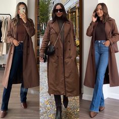 Trench Coat Outfit Winter, Brown Coat Outfit, Doctor Who Oc, Trench Coat Outfits, Trench Outfit, Coats Outfits, Work Attire Women, Winter Coat Outfits