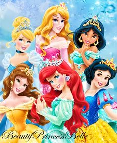 the disney princesses are all dressed up in their tiaras and dresses for an event