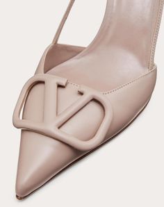 Valentino Garavani calfskin slingback pump with VLogo Signature embellishment. - VLogo Signature detail covered in leather using high-frequency welding - Heel height 80mm/3.15" - Made in Italy Slingback Pump, Leather Cover, Online Boutiques, Sling Backs, Valentino Garavani, Women's Pumps, Online Boutique, Calf Skin, Sandals Heels