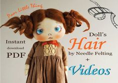 the doll is wearing a brown dress and red bow tie with her hair pulled back