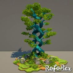 Minecraft Massive Tree, Fantasy Floating Islands, Minecraft Spawn Point Ideas, Fantasy Builds, Minecraft Tree, Dna Tree, Floating Islands, Bangunan Minecraft, Fantasy Tree