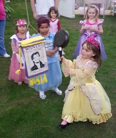 a group of children dressed up as princesses