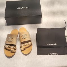 Questions? Leave A Comment Below! Luxury Sandals With Chain Strap For Summer, Luxury Gold Sandals With Chain Strap, Shoes Chanel, Mule Sandals, Chanel Shoes, Mule Clogs, Mules Shoes, Leave A Comment, Mule