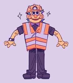 an image of a cartoon character wearing safety gear