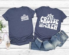 Step aboard the luxurious cruise liner and embark on an unforgettable adventure with our custom family cruise shirt. Crafted with care and designed to commemorate your cruise vacation, this shirt is the perfect way to share the joy and excitement of your family trip. Made from high-quality materials, our cruise shirt offers both style and comfort, ensuring that you look and feel great throughout your journey. Whether you're celebrating a milestone birthday or traveling with your squad, our cruise tee is a must-have for every traveler. With its eye-catching design and vibrant colors, it's sure to turn heads and spark conversations wherever you go. This vacation shirt is not just a piece of clothing, but a cherished memento of the memories and moments you shared with your loved ones. Wear it Matching Family Cruise Outfits, Diy Cruise Shirts, Funny Family Cruise Shirts Ideas, Cruise Tshirt Ideas, Family Cruise Shirts Ideas, Group Shirts Ideas Friends Vacation Cruise, Cruise Tshirts For Friends, Birthday Crew Cruise Shirts