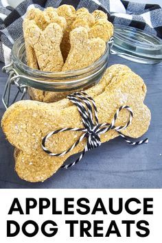 applesauce dog treats in a glass jar